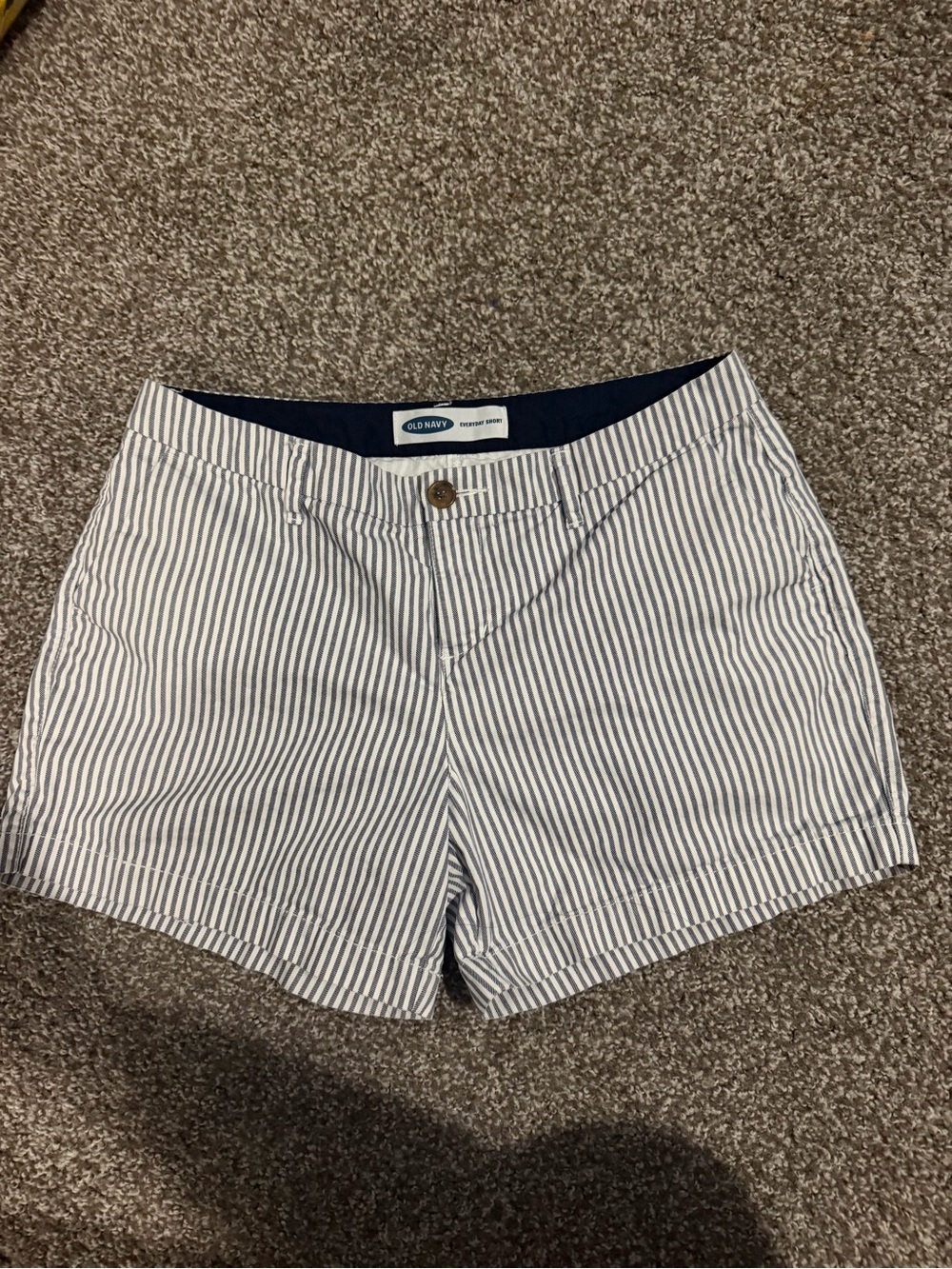 Old Navy Women's Navy & White Seersucker Stripe Shorts